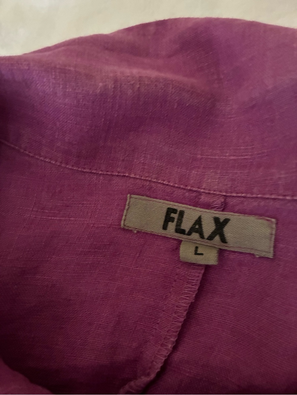 FLAX Fuchsia Linen Button-Up Jacket - Picture 3 of 6